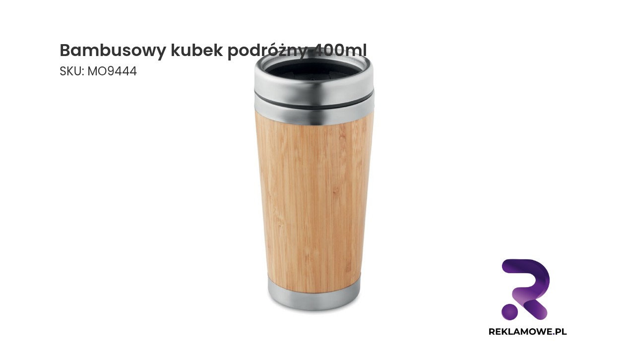 Bambusowy kubek podróżny o pojemności 400 ml