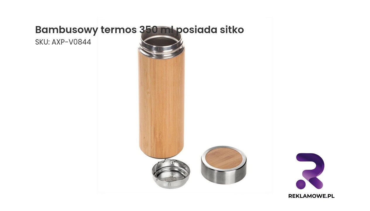 Ekologiczny bambusowy termos 350 ml z sitkiem