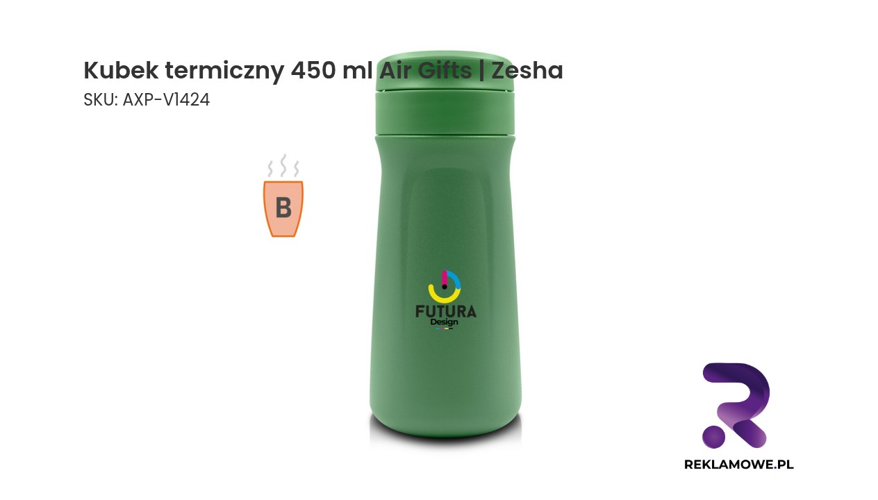 Kubek termiczny 450 ml Air Gifts | Zesha Wytrzymały kubek termiczny 450ml od Air Gifts model Zesha