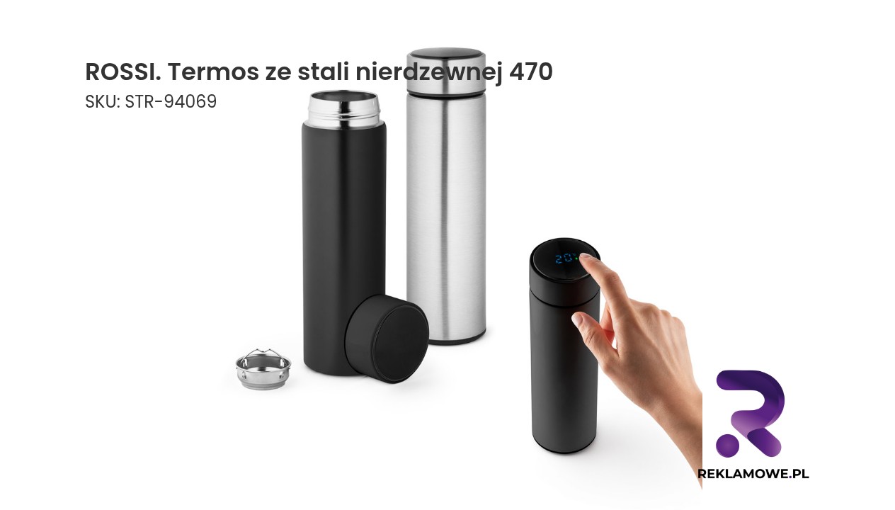 ROSSI termos ze stali nierdzewnej o pojemności 470 ml