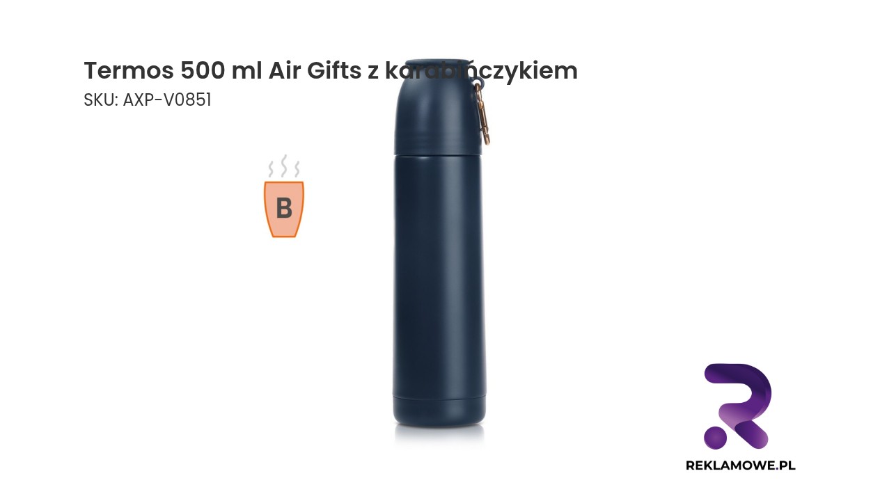 Termos 500 ml marki Air Gifts z karabińczykiem