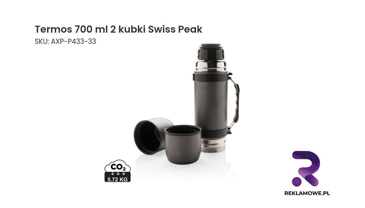 Termos 700 ml, 2 kubki Swiss Peak Termos 700 ml z dwoma kubkami marki Swiss Peak