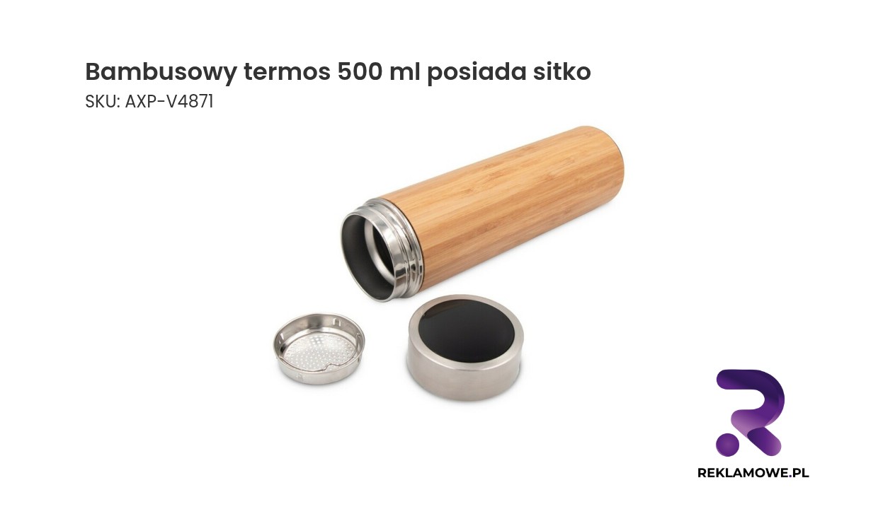 Bambusowy termos 500 ml z sitkiem