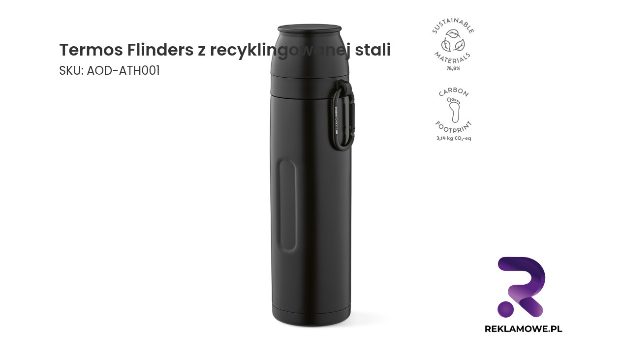 Termos Flinders z recyklingowanej stali nierdzewnej 1080 ml Termos Flinders z recyklingowanej stali nierdzewnej – ekologiczny termos na napoje
