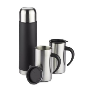 Jak dbać o termosy reklamowe, aby służyły latami 1 Zestaw upominkowy ACON (Termos 500 ml, 2 kubki 260 ml) 17499